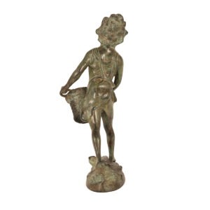 bronze boy with basket figure