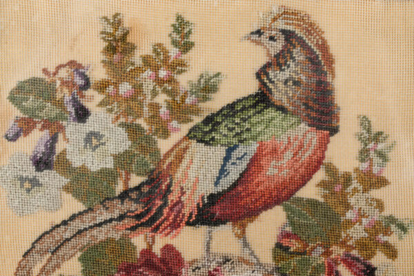 Antique Framed Bird Petit Point - Image 3