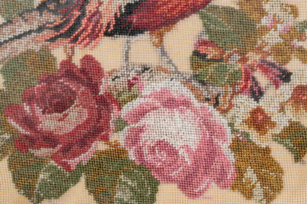 Antique Framed Bird Petit Point - Image 5