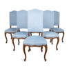 blue velvet upholstered dining chairs