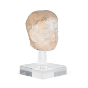 Chinese Terracotta Head Fragment of Han Dynasty Court Lady on Acrylic Base