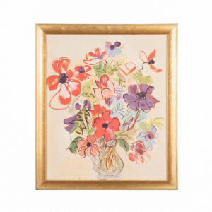 Floral Still Life in Gilt Frame, Acrylic on Canvas