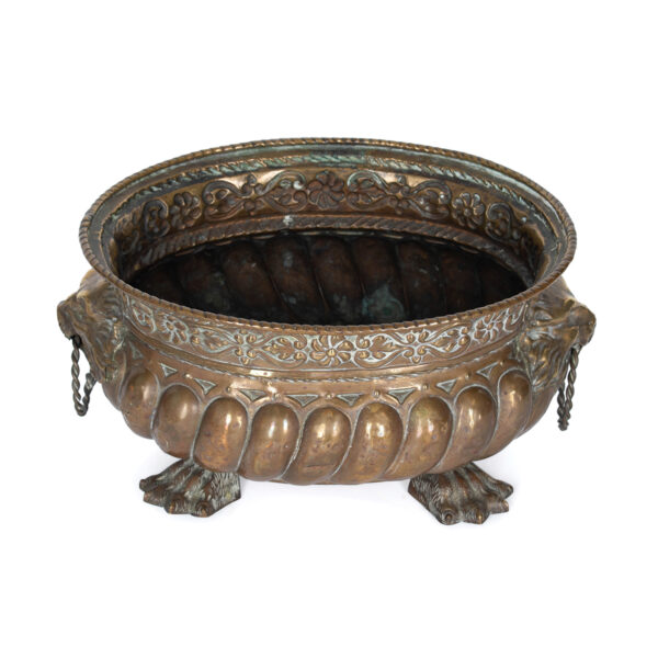 French Brass Footed Cache Pot - Image 6