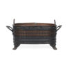 Vintage Black Painted Tole Footed Planter with Copper Liner