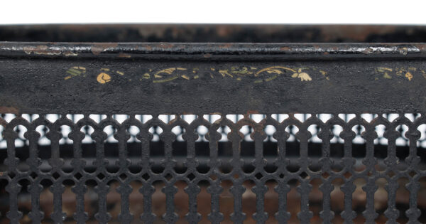 Vintage Black Painted Tole Footed Planter with Copper Liner - Image 10