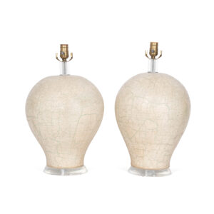 pair of crackled lamps