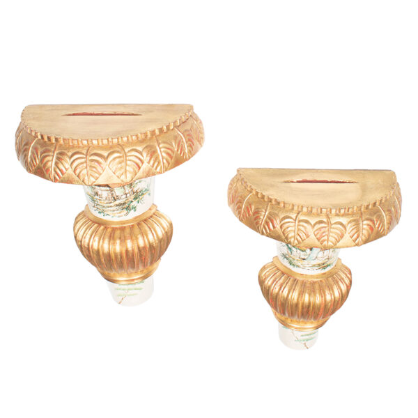 Pair of Gilt Wood Chinoiserie Brackets - Image 8