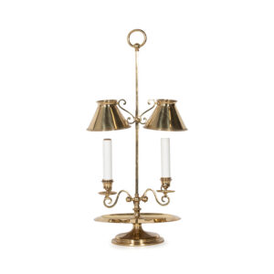 Brass Bouilliotte Lamp with Brass Shades
