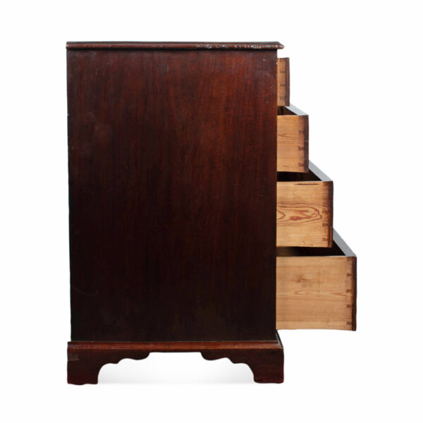 English Mahogany Two over Three Drawer Chest with Brass Swan Handles - Image 5