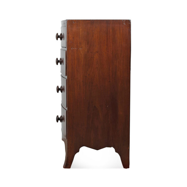 English Mahogany Inlaid Caddy Top Bowfront Chest - Image 2