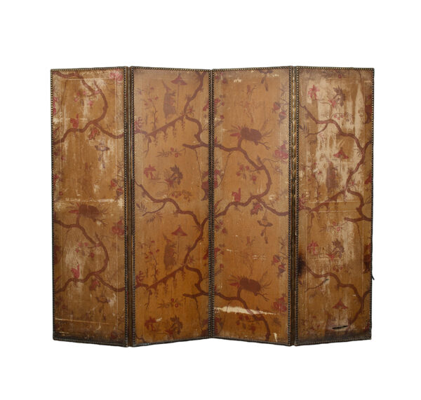 Italian Leather Chinoiserie Screen- from Venice, circa 1850 - Image 6