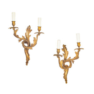 pair fo gilt bronze sconces