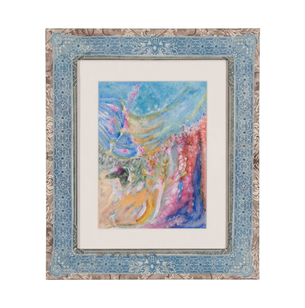 Pastel Watercolor Contemporary Art in Custom Frame