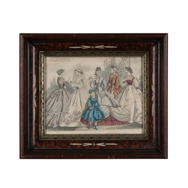 19th Century Framed Fashion Plate from Godey's Lady Book, 1865