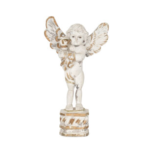 wooden angel Santos with glass eyes