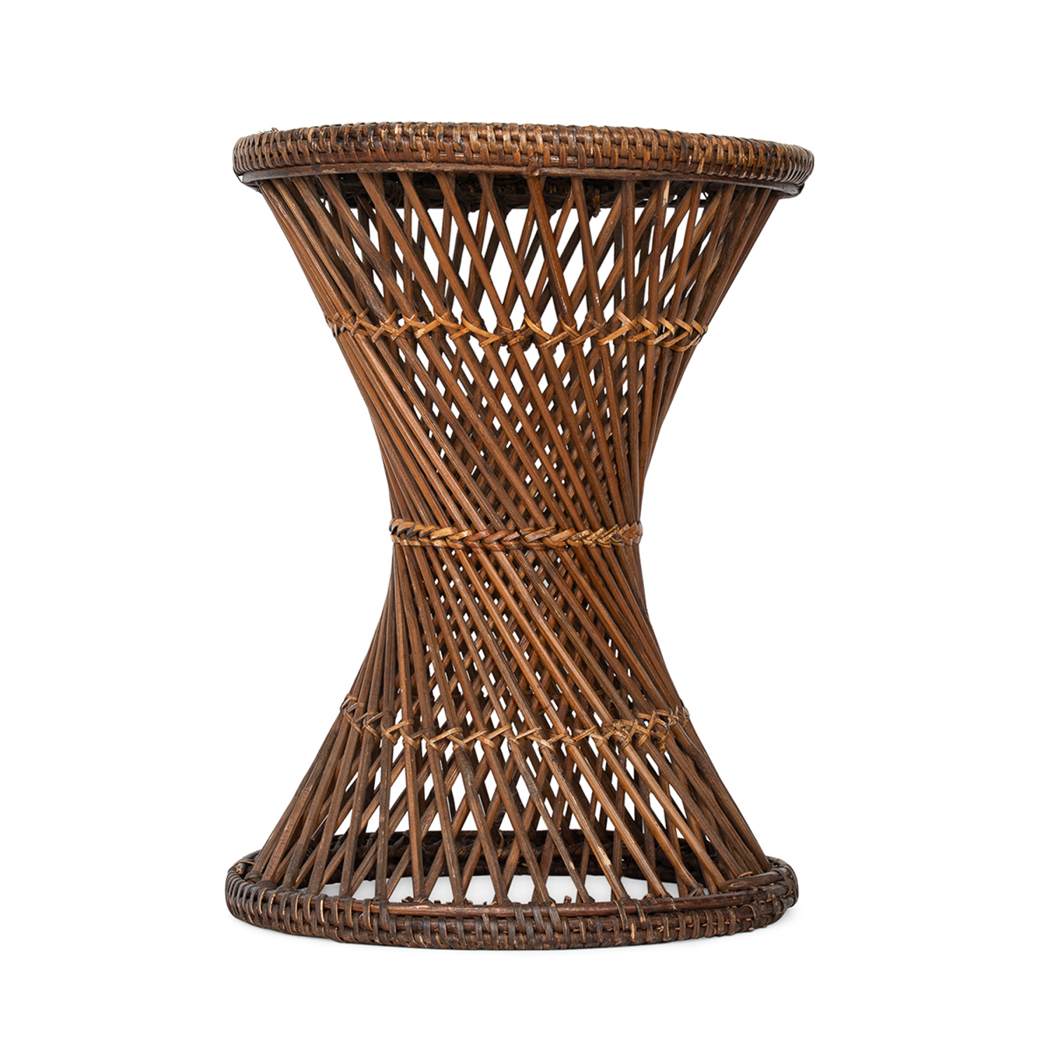 woven rattan stool