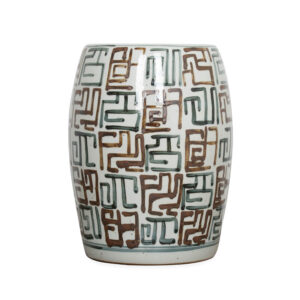 greek key garden stool