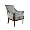 Custom Made Blue Chenille Directoire Style Bergere Arm Chair, Made by Hickory Chairs