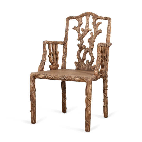 Faux Bois Arm Chair with Cane