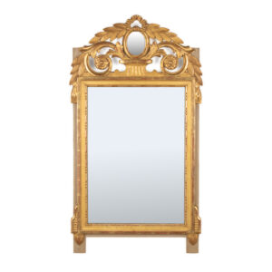 19th Century Swedish Gilt + Polychromed Neoclassical Mirror for sale