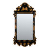 Mid 20th Century George III Style Black + Gilt Chinoiserie Lacquered Mirror for sale