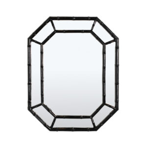 Black Painted Faux Bamboo Mirror for sale