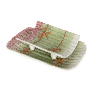 Majolica Asparagus Tray with Drain Basket