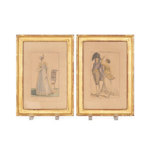 pair of framed French costume plates for sale