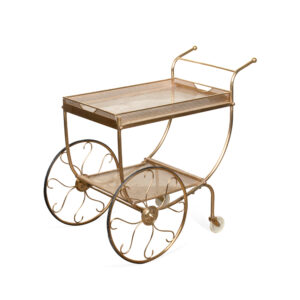 Scandinavian Bar Cart in Brass with Removable Trays by Josef Frank for Svenskt Tenn, Sweden