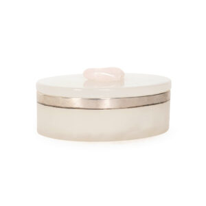 Oval Opaline Box with Sterling Band