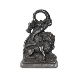English Iron Lion and Serpent Doorstop