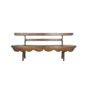 Primitive Folk Art Bench with Birds