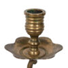 Pair of Early Brass Candlesticks with Heraldry Opposing Lions