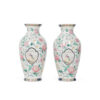 Pair of Vases with Trailing Vine and Bird - From England