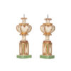 Italian Green and Gilt Candlestick