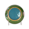 Green Floral Cloisonné Bowl with Duck Stand