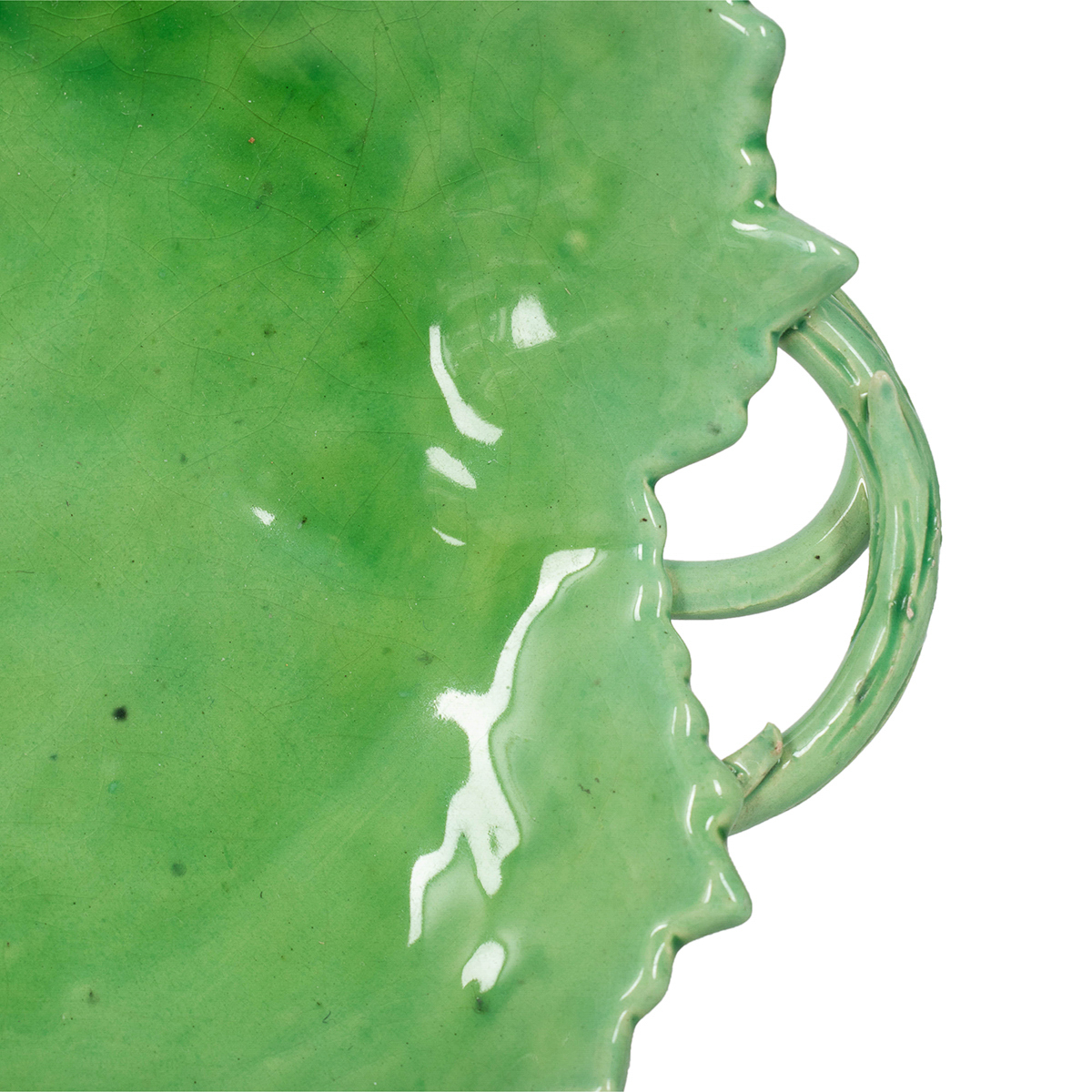 Pair of Green Leaf Dishes - Image 9