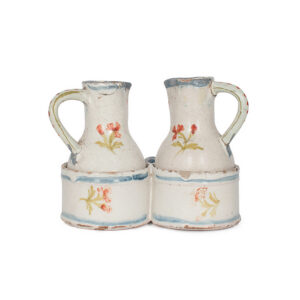 18th Century French Faience 3 Piece Oil and Vinegar Set