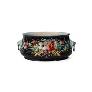 handprinted floral jardiniere
