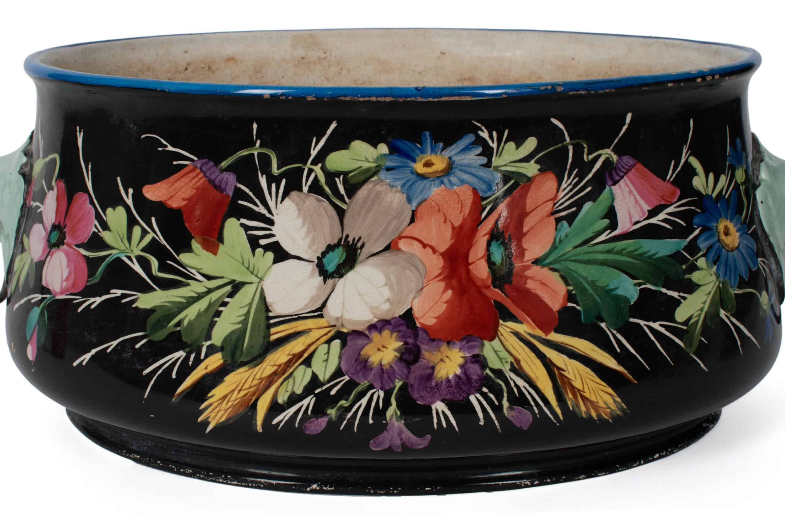 Handpainted Floral Jardiniere - Image 7