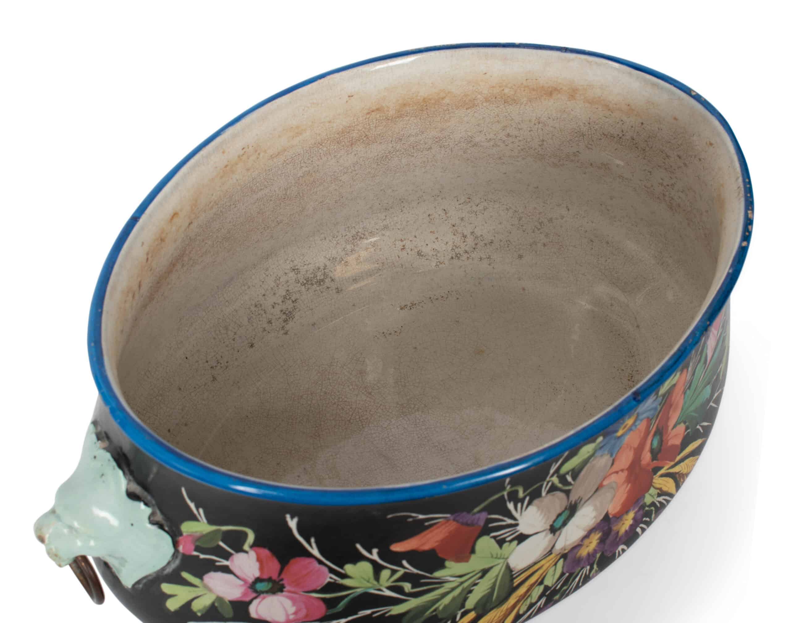Handpainted Floral Jardiniere - Image 8