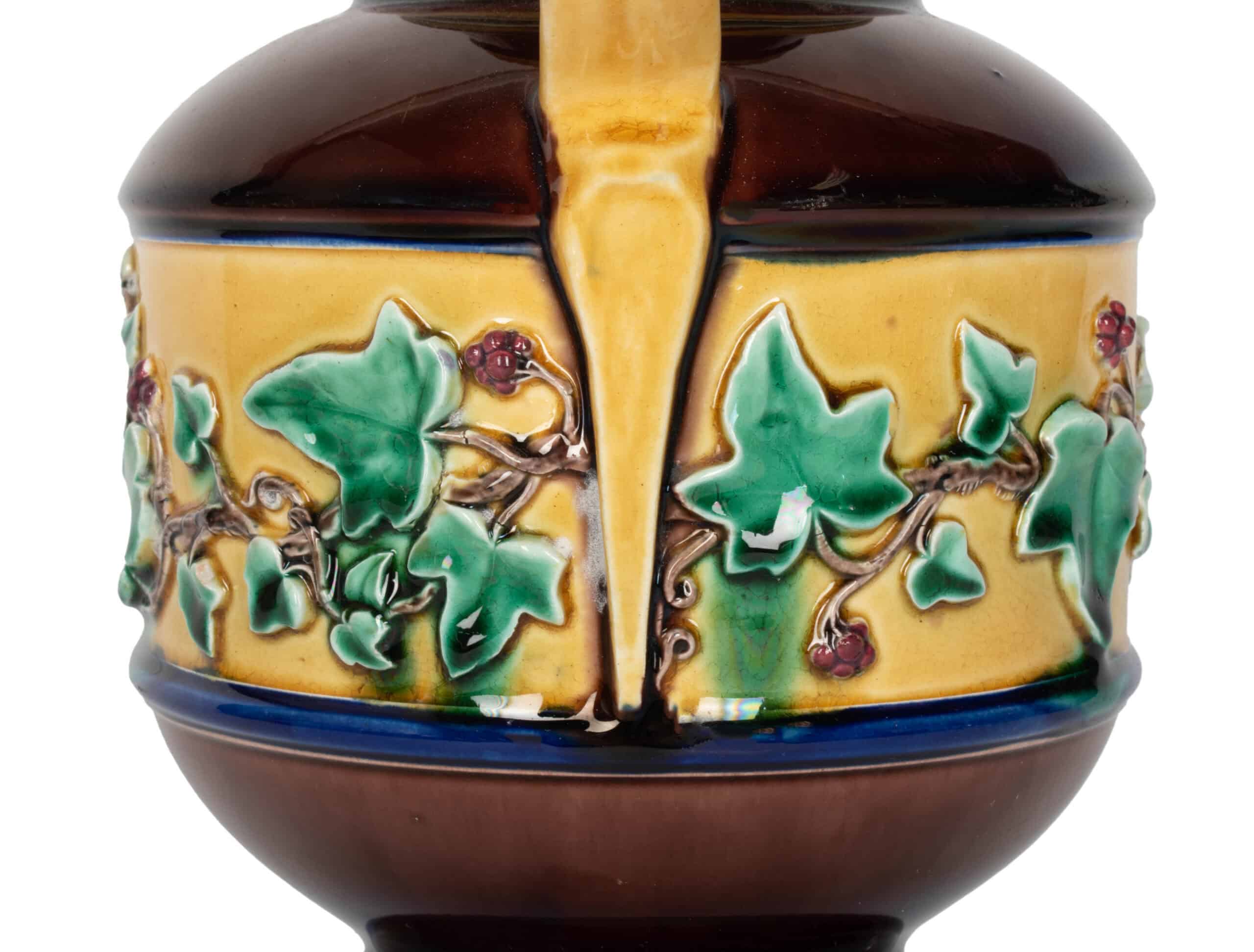 19th C. Majolica Jug with Ivy Garland - Image 10