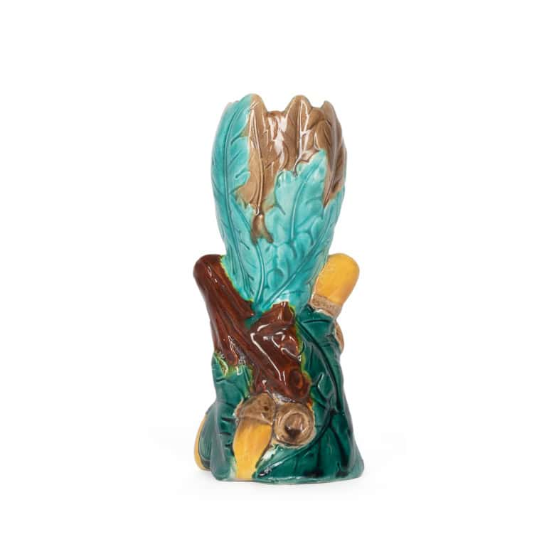 Rare Acorn & Oak Leaf Bud Vase Majolica - Image 4