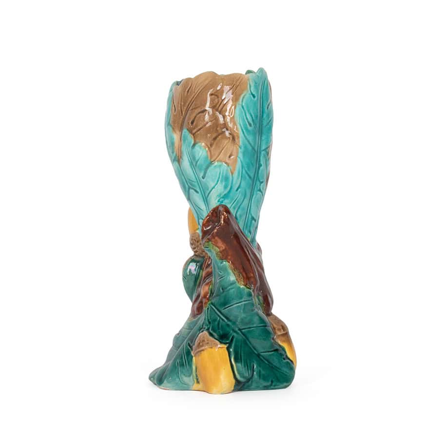 Rare Acorn & Oak Leaf Bud Vase Majolica - Image 5