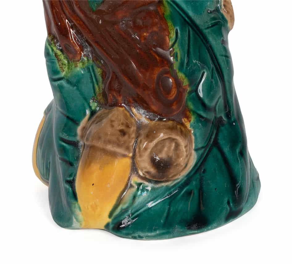 Rare Acorn & Oak Leaf Bud Vase Majolica