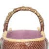 19th C. Majolica Basket with Majolica "Pink" Interior Glaze