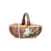 19th C. Majolica Basket with Majolica "Pink" Interior Glaze