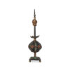Art Deco Metal Lamp with Floral and Leaf Motif - Image 5