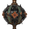Art Deco Metal Lamp with Floral and Leaf Motif - Image 10