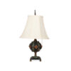 Art Deco Metal Lamp with Floral and Leaf Motif - Image 6